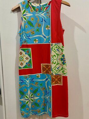 J.McLaughlin Catalina Cloth Patchwork Shift Dress – Size M